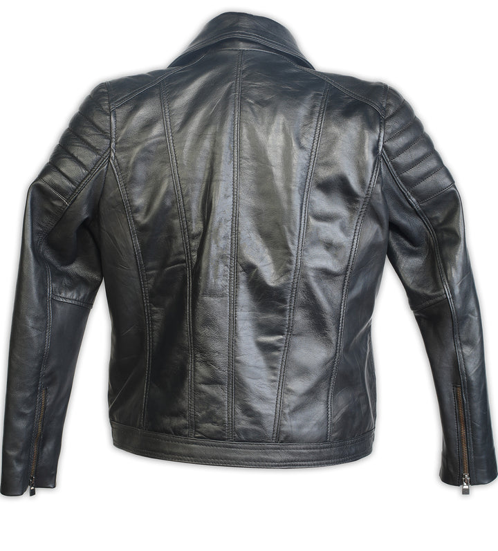 F1 Motorcycle Racer Leather Jacket, Back