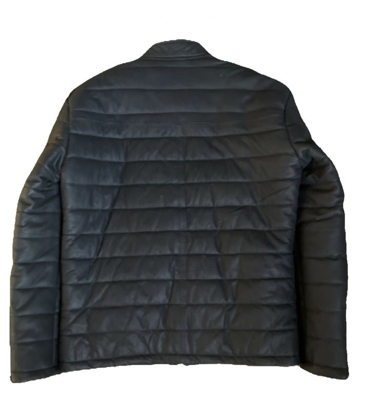 Men Leather Windbreaker design jacket, Back edited