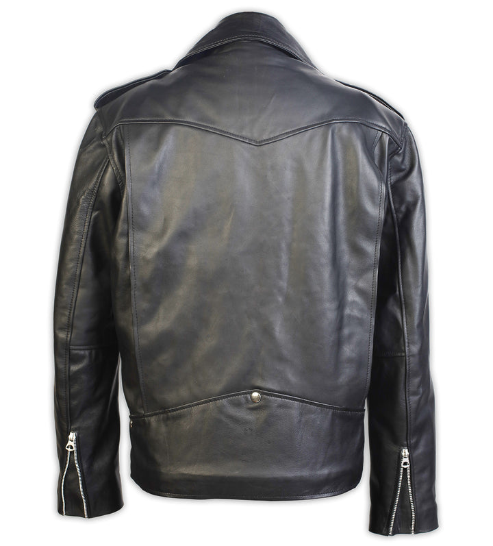 Men's Motorcycle Racer Leather Jacket, Back