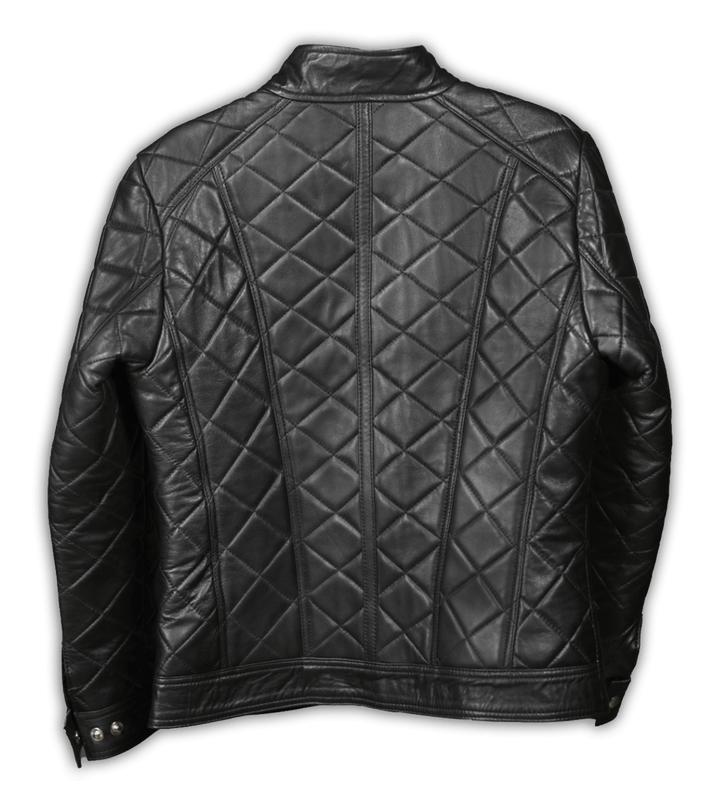 Womens Black Quilted Aviator Jacket, Back