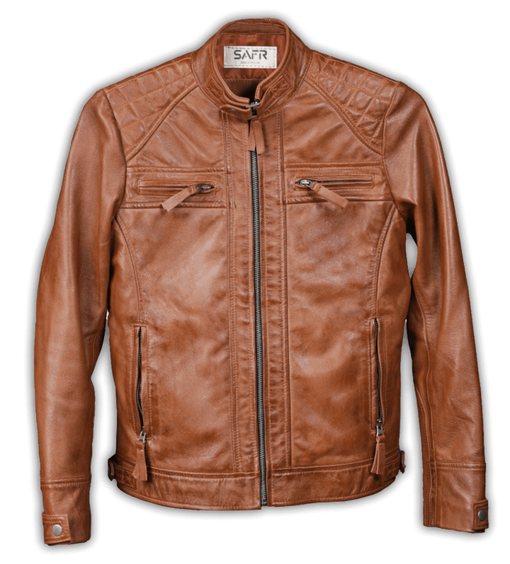 Womens Brown Quilted Bomber Jacket, Front