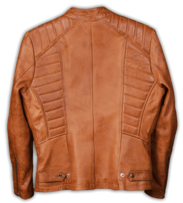 Womens Brown Ribbed Aviator Jacket, Back