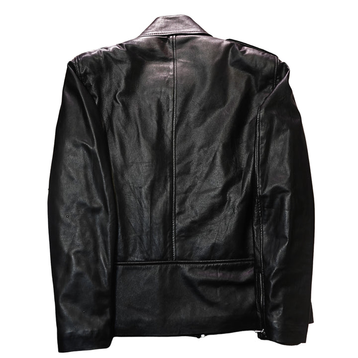 X1 Men's Motorcycle Racer Leather Jacket, Back